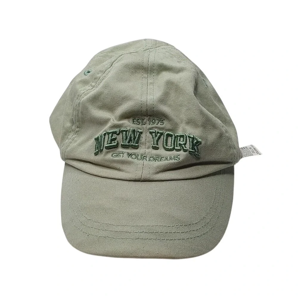 Zara‎ Baseball Cap Kids One Size Sage Green New York Embroidered Hat